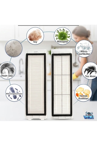 Roborock Q Revo Maxv , Qrevo Pro / S / Plus İçin Paket Mop Bezli Filtre Fırça Yedek Set