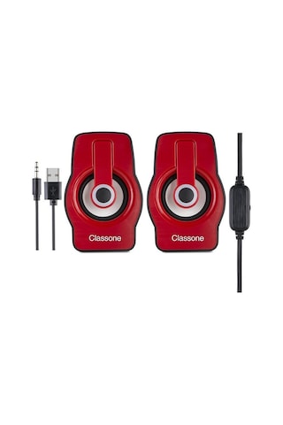 Classone Hoparlör 1+1 Usb Rgb X1 Red