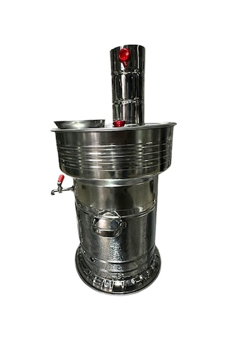 Odunlu Tek Musluklu Çelik Semaver 7 Lt -106