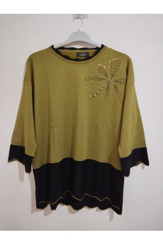 Anne Moda Ankara Üstün Kalite, Kaşmir-pamuk-viskoz Karışımlı Şık Kazak/bluz Sarı