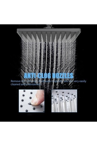 Tongxida Ps Gümüş Bosphorusboutique Yüksek Yağmur Takımları Kare İnç G1/2 Duş Başlığı Ayarlanabilir Banyo Gümüş