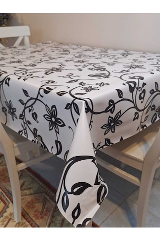 Elyaflı Pvc Masa Örtüsü Modern, Dayanıklı, Silinebilir Ve Şık Görünüm Mrl117 Siyah