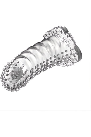 Morgece 4 Cm Eğik Başlı Otomatik Titreşimli Şeffaf Penis Kılıfı