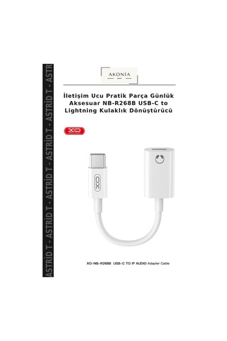 İletişim Ucu Pratik Parça Günlük Aksesuar Nb-r268b Usb-c To Lightning Kulaklık Dönüştürücü