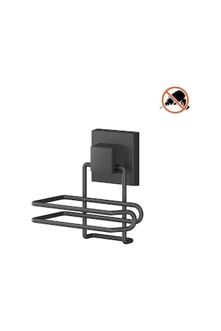 Tekno Tel Ef-271 Siyah Tuvalet Kağıtlık Yapışkanlı/vidalı Deliksiz Metal Wc Kağıt Tutucu Siyah