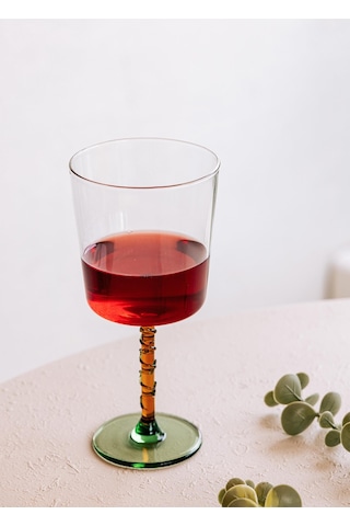 The Mia Line Şarap Kadehi Sarı 300 Ml Şeffaf