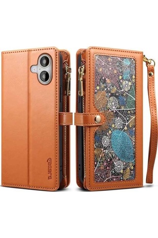 Bloomnest Cbtx İphone Uyumlu 16 Plus İçin Eseble Star Serisi Fermuarlı Rfıd Kılıf