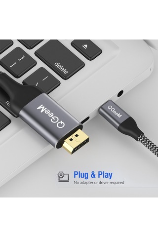 Qgeem QG-UA13 Tip-C 4K TV Monitörü Bağlantı Kablosu 1.2 Metre