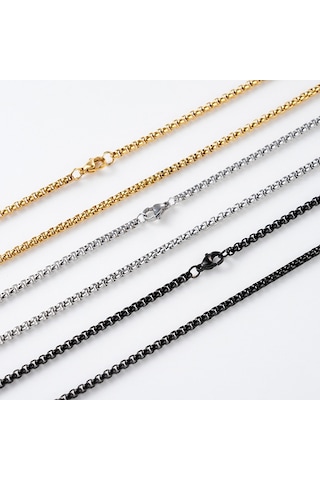 Yystore Çelik Kolye Titanyum Çelik 1.5mmx45cm U Şekil Moda Aksesuarları Jınz-3158 Altın