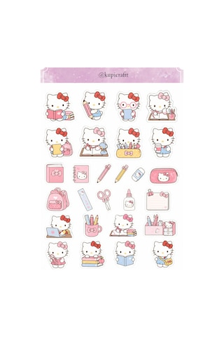6 Sayfa Hello Kitty Sticker Seti Hello Kitty Temalı Ajanda Scrapbook Journal - 932149679 Diğer