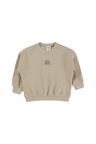 Civil Baby Gökkuşağı Baskılı 3-18 Ay Sweatshirt - Bej Vizon Melanj