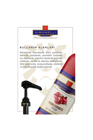 Simoenlli Kahve Şurubu Nar Aromalı 700 ML + Pompa Simonelli