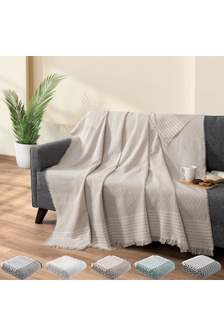 Bej Koltuk Kanepe Örtüsü Koruyucu Koltuk Şalı 170x200 Çekyat Örtüsü