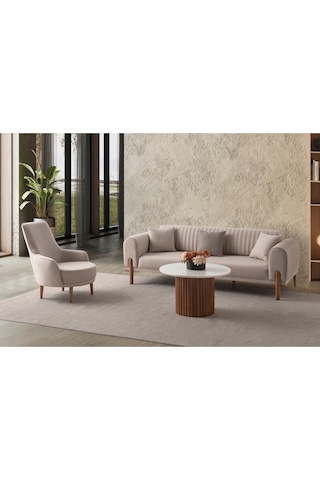 Galata 3+1 Koltuk Takımı Sütlü Kahve