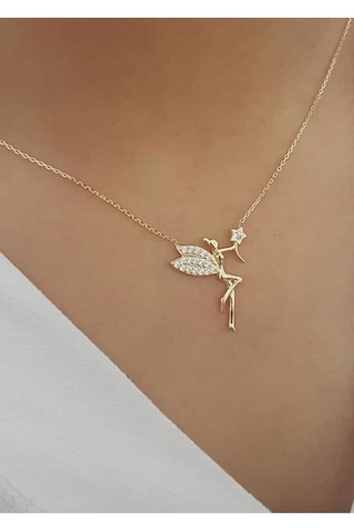 925 Ayar Zirkon Taşlı Gümüş Melek Kolye Gümüş 925 Ayar Zirkon Taşlı Gümüş Melek Kolye Gümüş