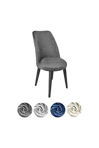 Upmall Kadife Oval Sandalye Kılıfı,sandalye Örtüsü Antrast 6 Adet