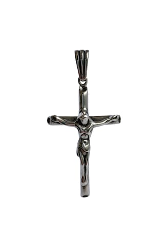925 Ayar Gümüş Çarmıhtaki İsa Kabartma Tasarım Cross Kolye Ucu Gümüş