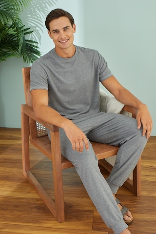 Erkek Kısa Kol Gri Melanj Pijama Takım C1t6n49 001