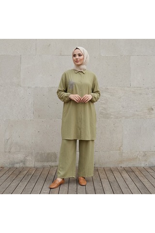 Ellovia Uzun Tunik Alt Üst Takım Tesettüre Uygun Yeşil Ellovia Uzun Tunik Alt Üst Takım Tesettüre Uygun Yeşil