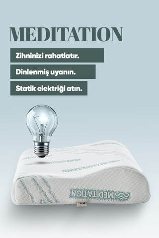 Visko Tek Taraflı Boyun Destek Yastığı - Meditation Boyun Düzleşmesi İçin Visco Yastık Beyaz