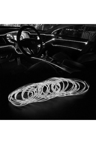 Her Araca Uyumlu Universal İp Neon Led - Beyaz Renk 2 Metre 12v