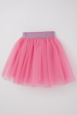 Breeze Kız Çocuk Tütü Etek Simli Beli Lastikli 5-10 Yaş, Pembe Pembe