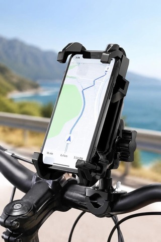 Özel Seri Telefon Tutucu Motorbisiklet Bisiklet Jx042 Yolculuk Eşyası Cihaz Askısı Siyah