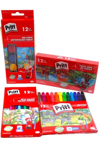 Kırtasiye Ofisi Pritt İlkokul 4 Parça Boya Seti