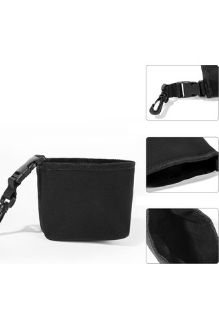 Qingmipy Siyah Golf Topu Ve Çubuğu Temizleme Çantası - Taşınabilir Su Depolama Özelliği İle Pratik Nylon Temizleyici Siyah