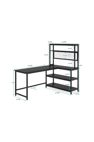 8912 160 Cm Oyuncu Masası Çalışma Masası Bilgisayar Masası Ders Laptop Siyah Abanoz - Beyaz