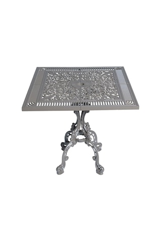 Alüminyum Döküm Bahçe Masası Cg-604 75x75 Cm Kare Döküm Bahçe Masası Antrasit
