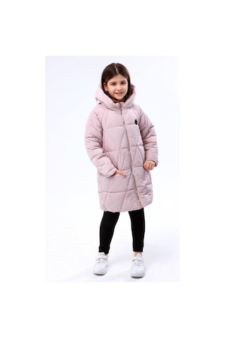 Benitto Kız Çocuk İçi Peluş Gizli Cep Detaylı Fermuarlı Mont-14763 Lila