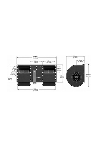Pelonis Ra12b001-b40-4sp-02 Dc Santrifüj Üfleyici Çift Tekerlekli 12v/24a 618cfm