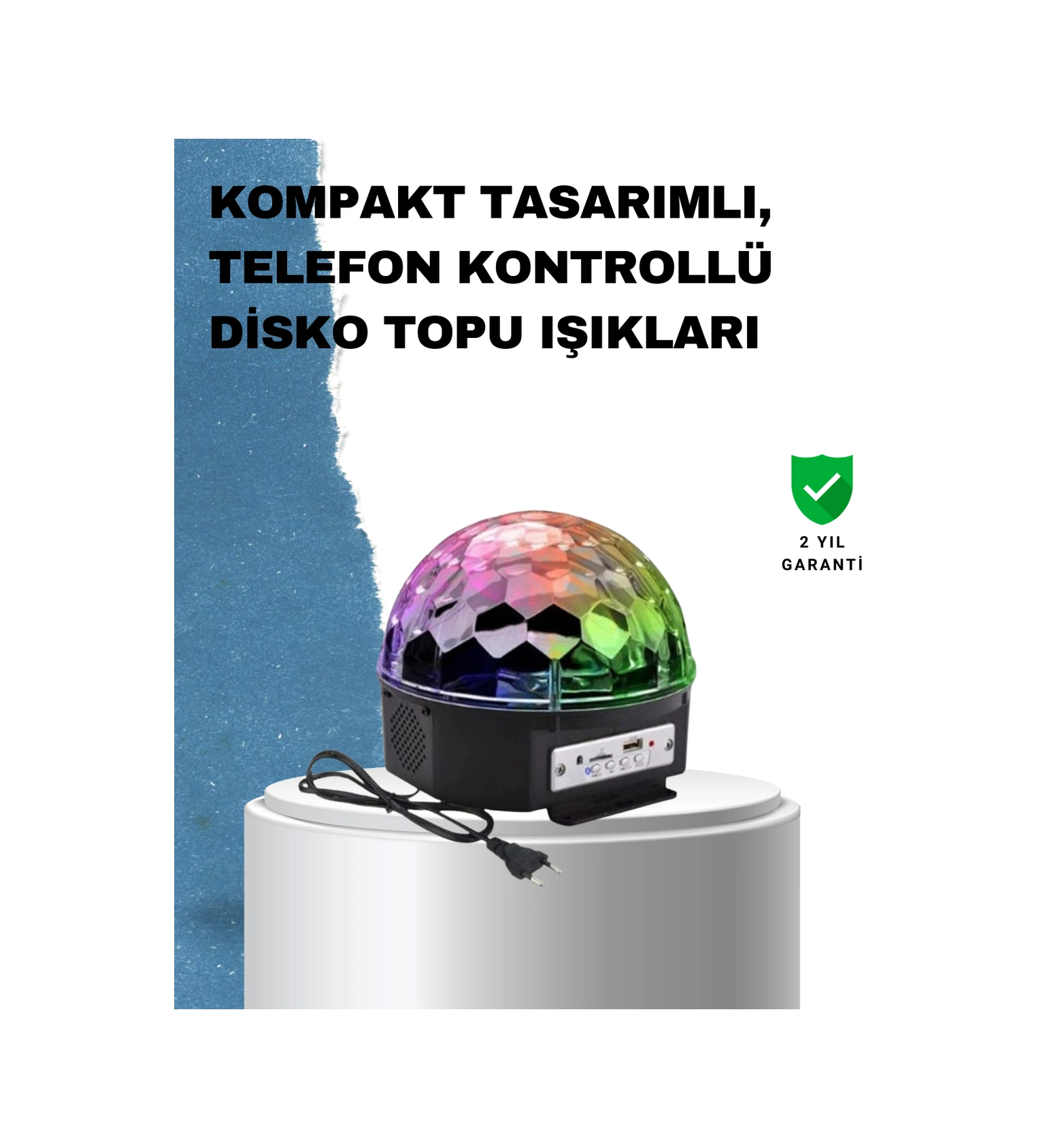 Taşınabilir Rgb Disko Topu Bluetooth Ve Uzaktan Kumanda Özellikli