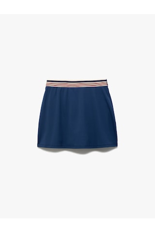 Koton Beli Lastikli Çizgili İnterlok Mini Spor Şort Etek Lacivert 5sak40246nk Lacivert