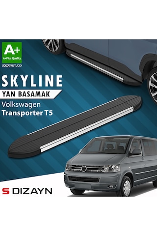 S-dizayn Vw Transporter T5 Kısa Şase Skyline Krom Yan Basamak 213 Cm 2003-2015 A+ Kalite
