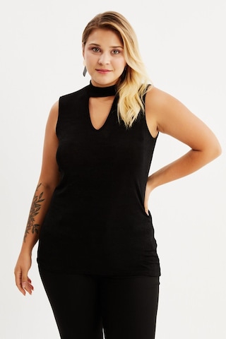 Myline Yaka Detay Buzzy Bluz-Siyah