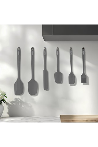 Lenora Gri 6 Parça Silikon Servis Takımı