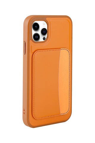 Apple iPhone Uyumlu 11 Kılıf Kartlıklı Kamera Yükseltili Silikon Erd Kahverengi
