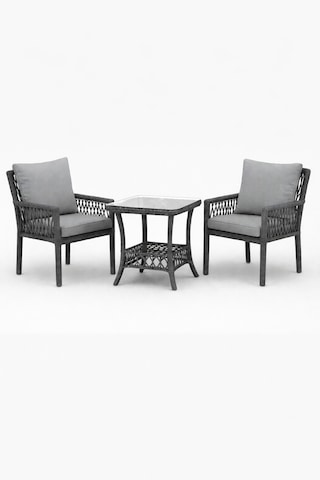 Oslo Raddan 1+1 Bistro Set Minderli 2 Kişilik Raddan Oturma Grubu Camlı Sehpa Bahçe Balkon Teras Set Antrasit Antrasit Oslo Raddan 1+1 Bistro Set Minderli 2 Kişilik Raddan Oturma Grubu Camlı Sehpa Bahçe Balkon Teras Set Antrasit Antrasit