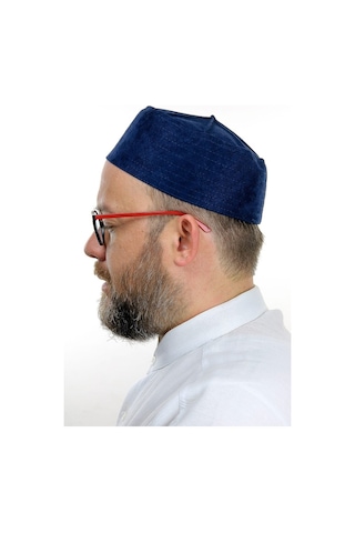 Kubbeli Sert Kalıp Takke - Lacivert