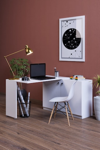 Flor Utfak Yemek Çalışma Masası Katlanabilir Dolaplı Balkon Ofis