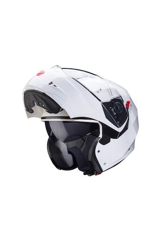 Duke X Tour Çene Açılır Motosiklet Kaskı Metal Beyaz
