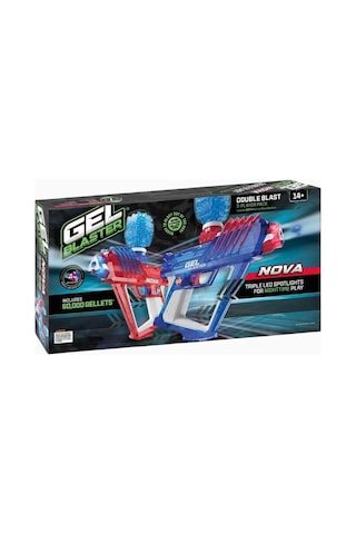 Gel Blaster Nova Double Blast 2 Li Jel Oyuncu Seti, Kırmızı-mavi Nerf, Oyuncak Tabanca