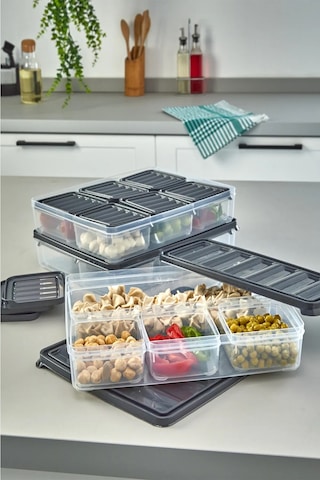 Krm Home 5'li Set Dondurucu Bakliyat Saklama Kabı Antrasit