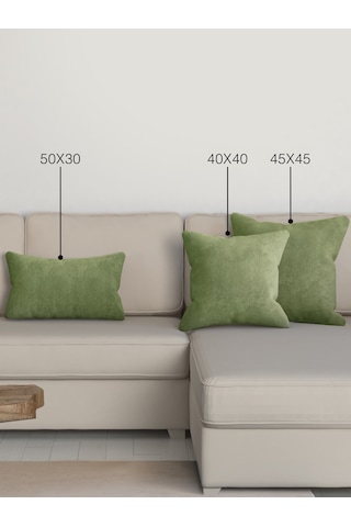 Br Perle Home Daily Series Zeytin Yaprağı Rengi Kırlent Yastık Kılıfı Zeytin Yaprağı