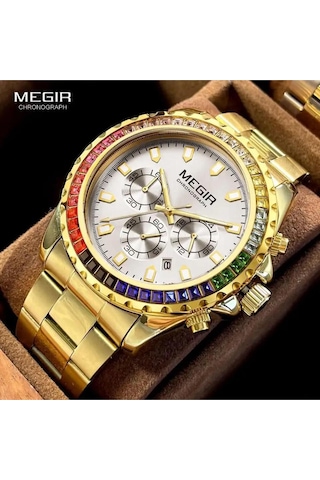 Megır 2227 Tüm Fonksiyonları Aktif Erkek Kol Saati Sarı