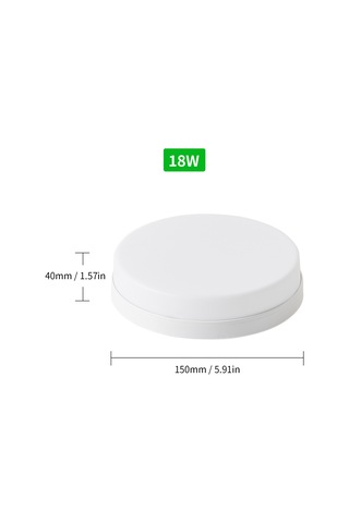 Hombey 18w Led Tavan Lambası, 6500-7000k Beyaz Işık, Ac85-265v, Pp&pc Malzeme, Ip20 Koruma Beyaz