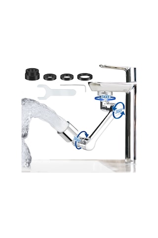 Qianfan 1080 Derece Dönebilen Musluk Uzatma, Evrensel Büyük Gümüş