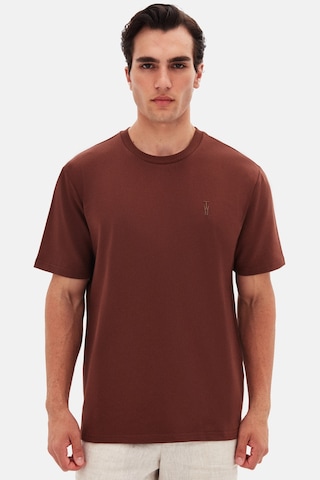 Twn Slim Fit Kahverengi Baskılı T-shirt 4ec14ort12025 Kahve